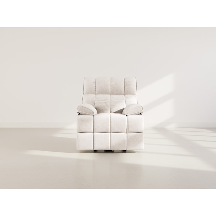 Chandler - Fauteuil relax électrique en velours texturé - Beige