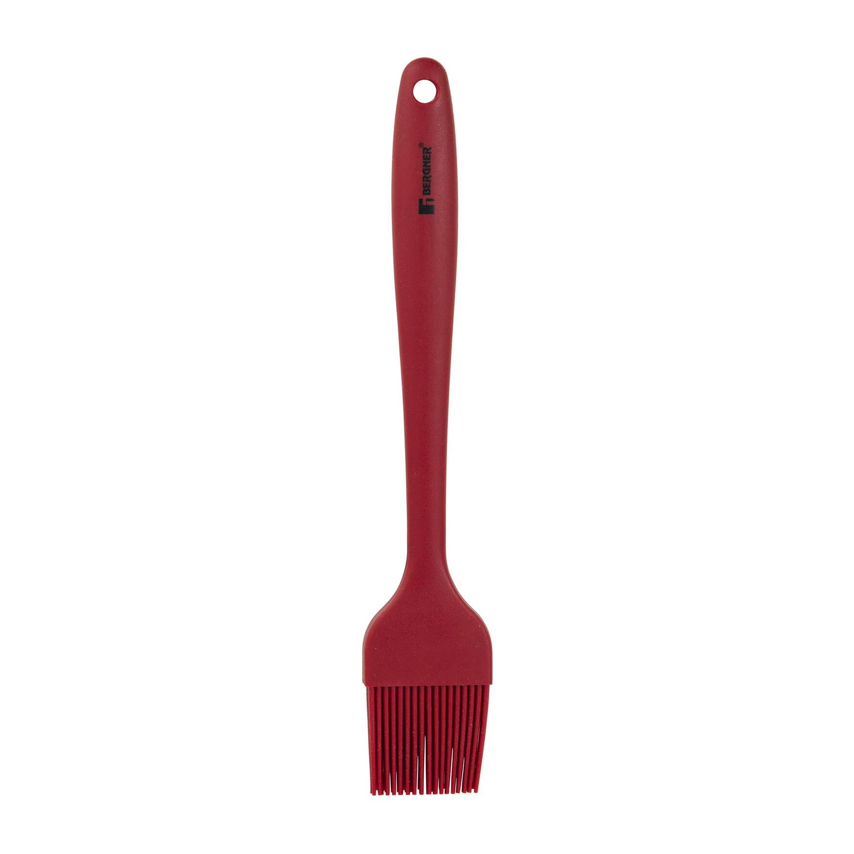 Set 3pzs Utensilios Cocina: 1 Pincel (26,3 x 4,1 Cm) + 1 Cuchara (27 x 5,5 Cm) + 1 Espátula (27 x 5,5 Cm) Silicona Maroon Bergner