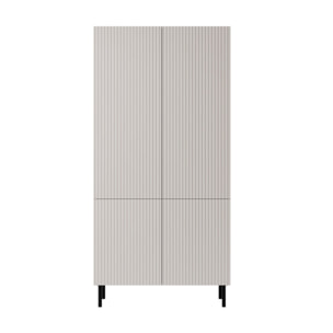 Timote - armoire avec penderie et étagères - écru - 185x90 cm - Écru