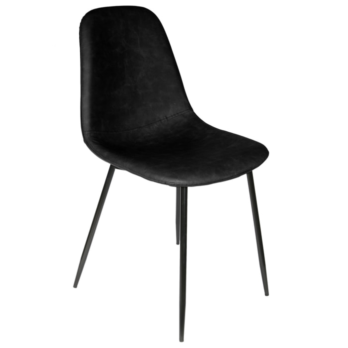 Chaise Pu Amber Noir - Lot De 4