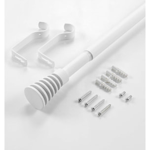 Tringle extensible en en kit avec embout évasé - Blanc
