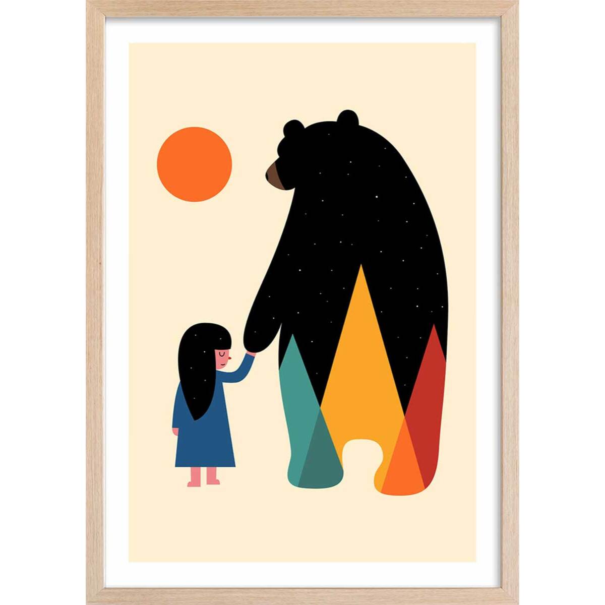 Affiche enfant go home Affiche sous cadre bois