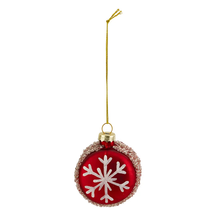 Sujet macaron verre D.6cm rouge