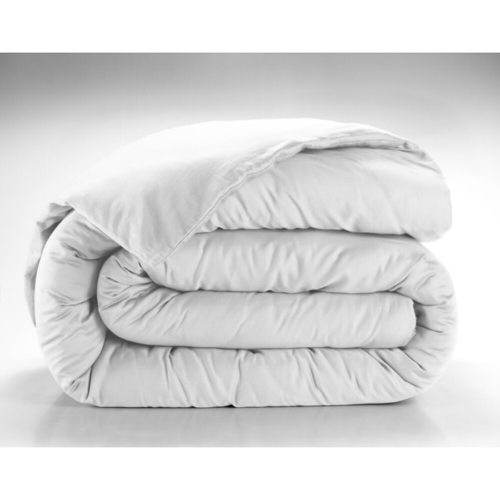 Housse De Couette 100% Satin de Coton lavé 105 Fils Blanc