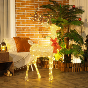 Reno Luminoso de Navidad, Decoración de Navidad con 137 LED Blanco Cálido, Illuminación Navideña para Interior, Exterior y Jardín, Dorado