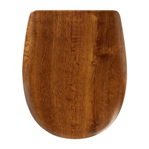 Abattant easy clip à descente assistée en chêne rustique mat - Marron Clair