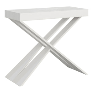 Console Diago Small cm.90x40 (extensible à 196) Frêne Blanc cadre Blanc