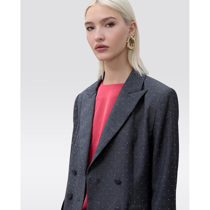 Blazer doppiopetto con strass