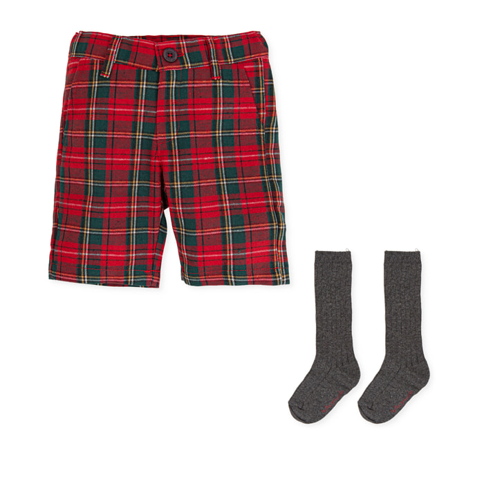 Bermuda y calcetines - Rojo