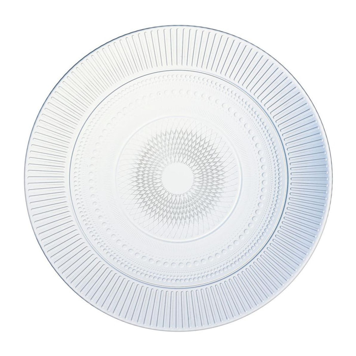 Assiette plate 27cm Louison - Luminarc - Verre ultra transparent