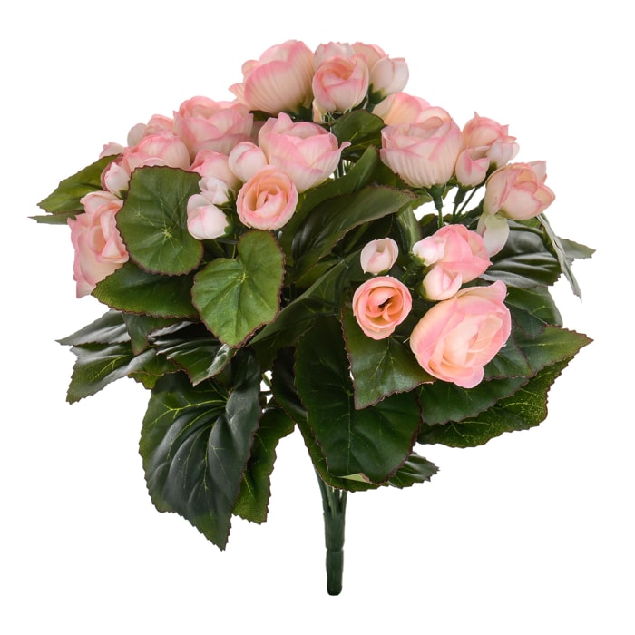 Bouquet Di Begonia. Altezza 28 Cm - Pezzi 4 - 22X28X21cm - Colore: Marrone - Bianchi Dino - Fiori Artificiali