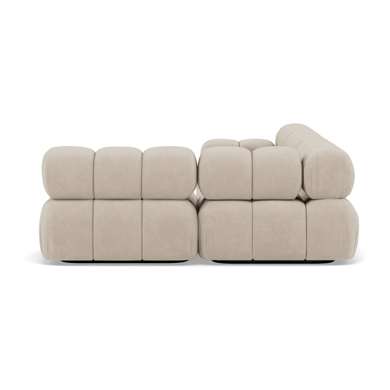 Ruby - canapé modulable d'angle droit 5 places en velours texturé - Beige