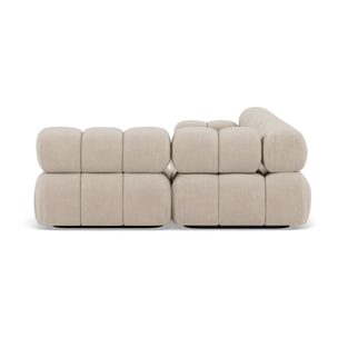 Ruby - canapé modulable d'angle droit 5 places en velours texturé - Beige