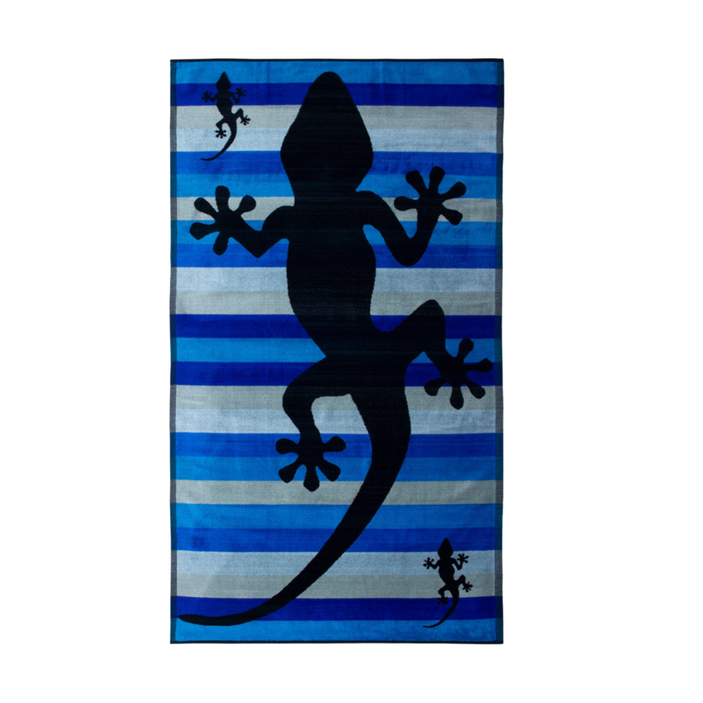 Telo Mare Spugna Jacquard Spiaggia Disegno Geko Stripe