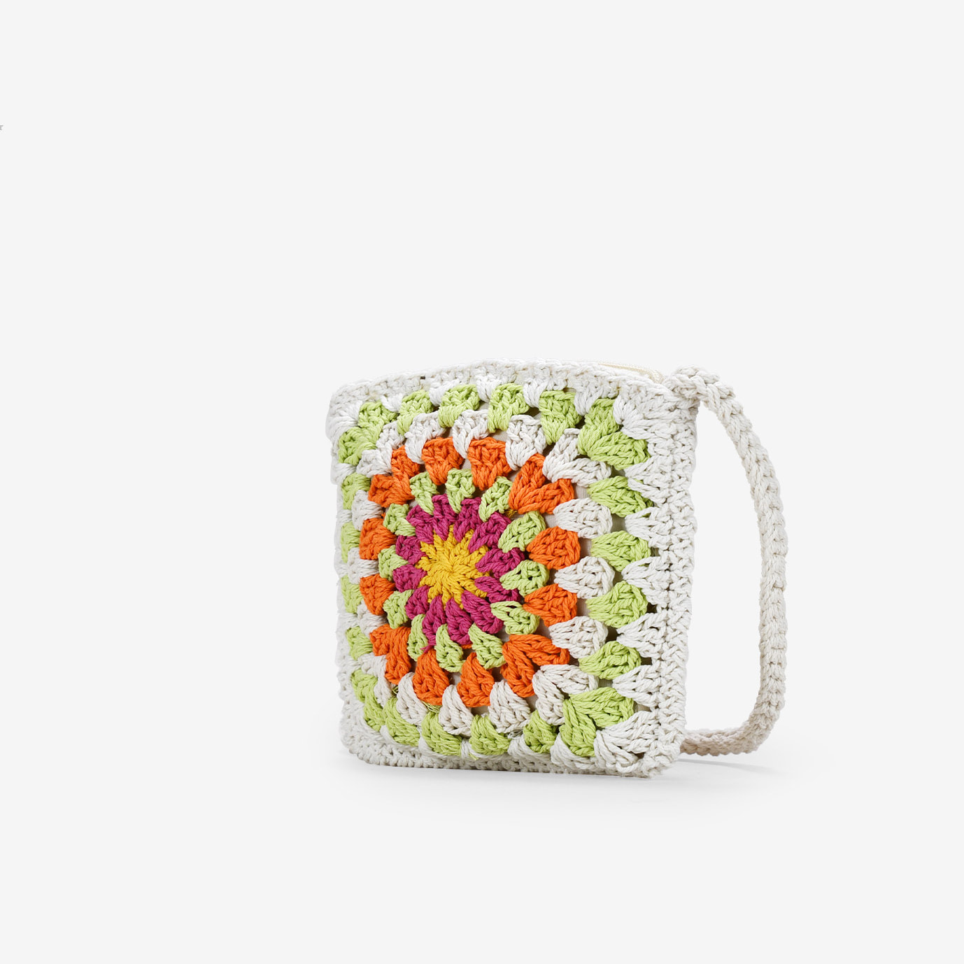 Bolso crochet pequeño verde y multicolor