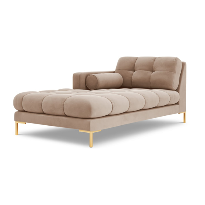 Méridienne gauche "Bali" en velours beige