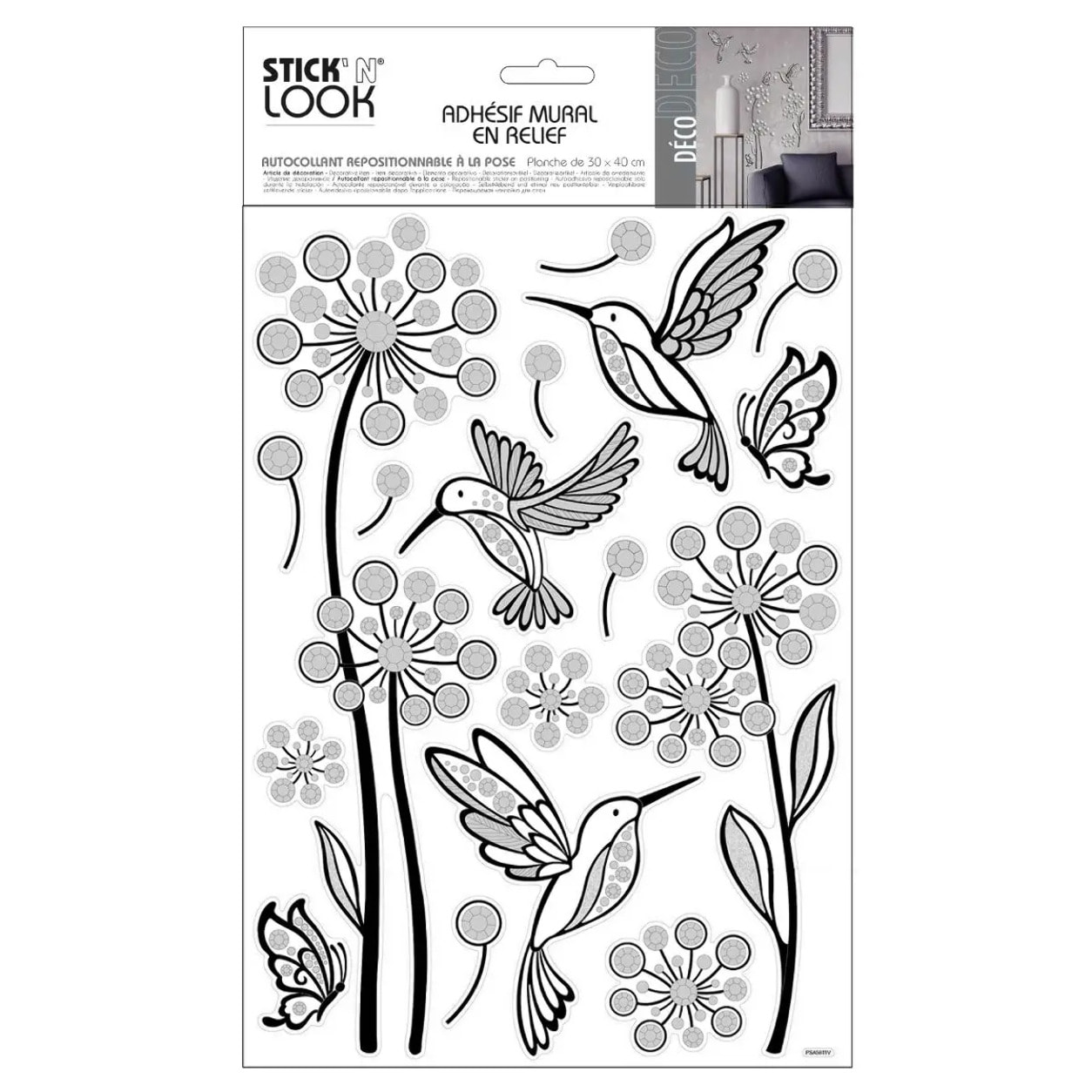 Sticker en relief fleurs