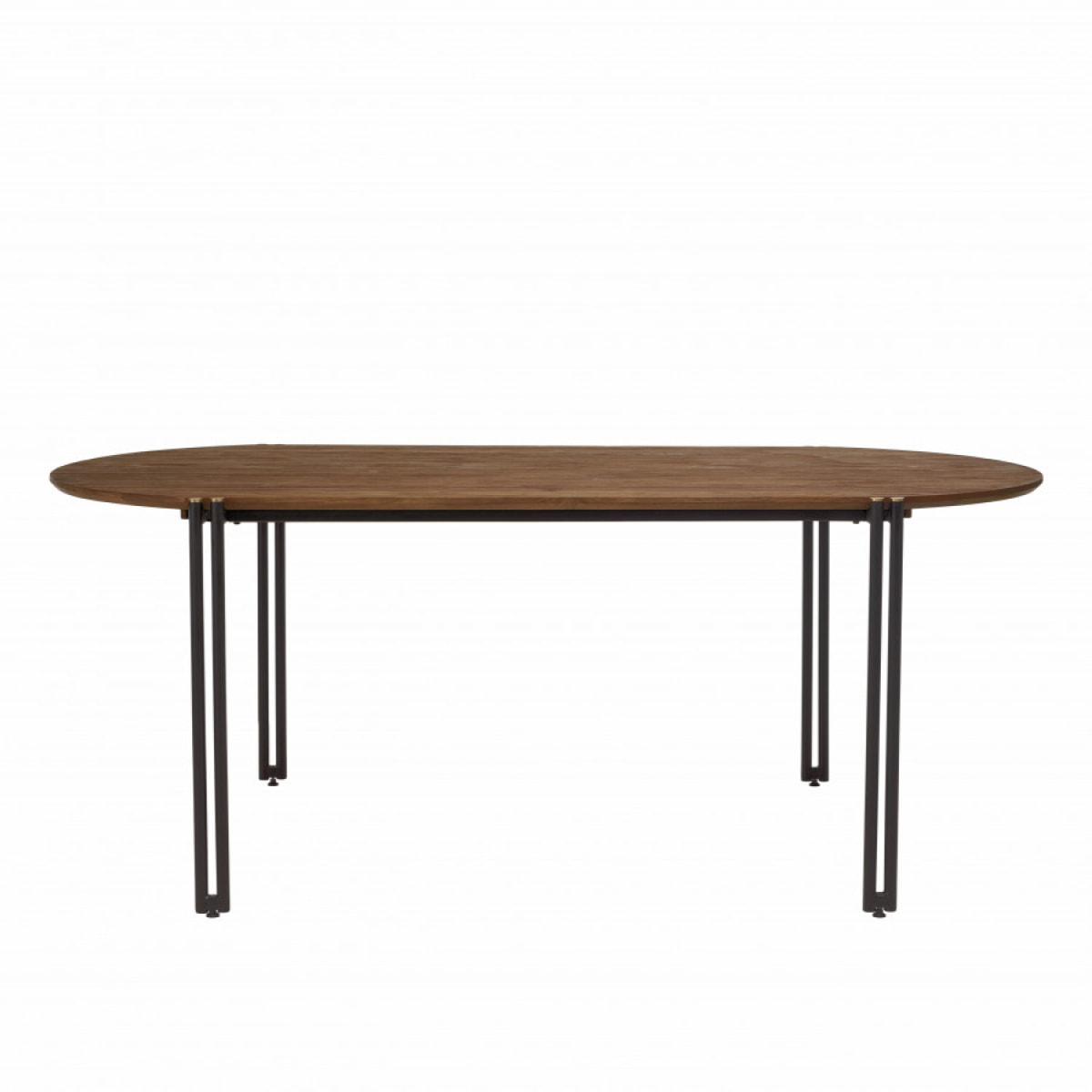 ALIDA - Table à manger ovale 200x105cm plateau bois de teck recyclé