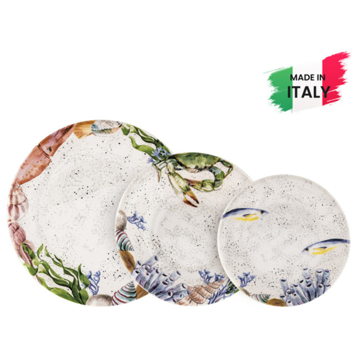 Servizio piatti Ponza da 18 pezzi in ceramica sottosmalto