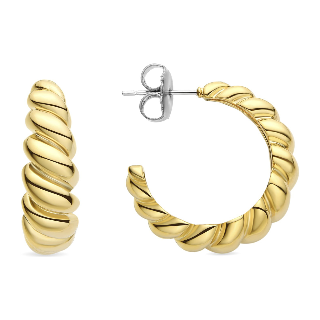 Pendientes de 16mm de diámetro acabado oro amarillo de 18K