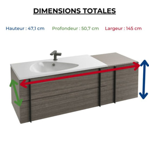 Meuble vasque Nouvelle Vague Chêne