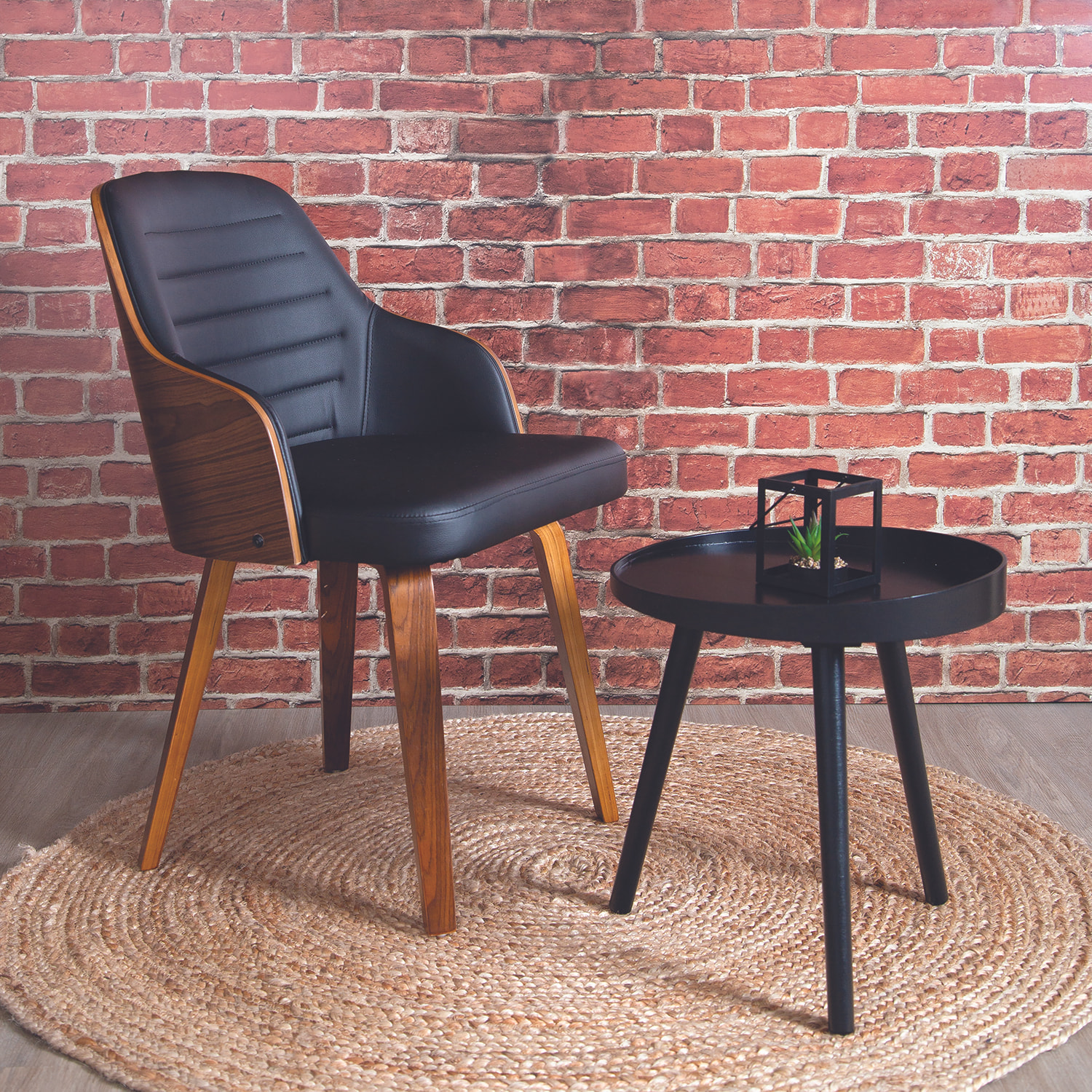 Chaise - HOME DECO FACTORY - Nash - Rétro - Chic - Noir