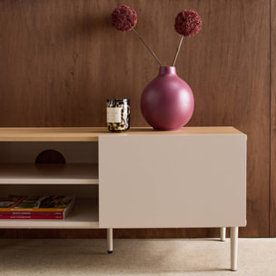 Meuble TV métal et décor bois 2 portes 140cm ASHTON