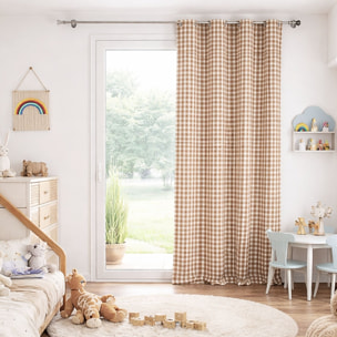 Rideau 100% coton vichy LOURMARIN - Terracotta