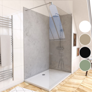 Pack de 2 Panneaux Muraux Pierre Light Grey 90+120x210 cm avec Profilés ANODISE BRILLANT - STONE'IT