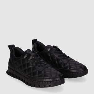 Deportivos de Piel - Negro - Tacón: Bajo