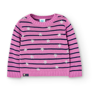 Jersey tricotosa listado de bebé niña