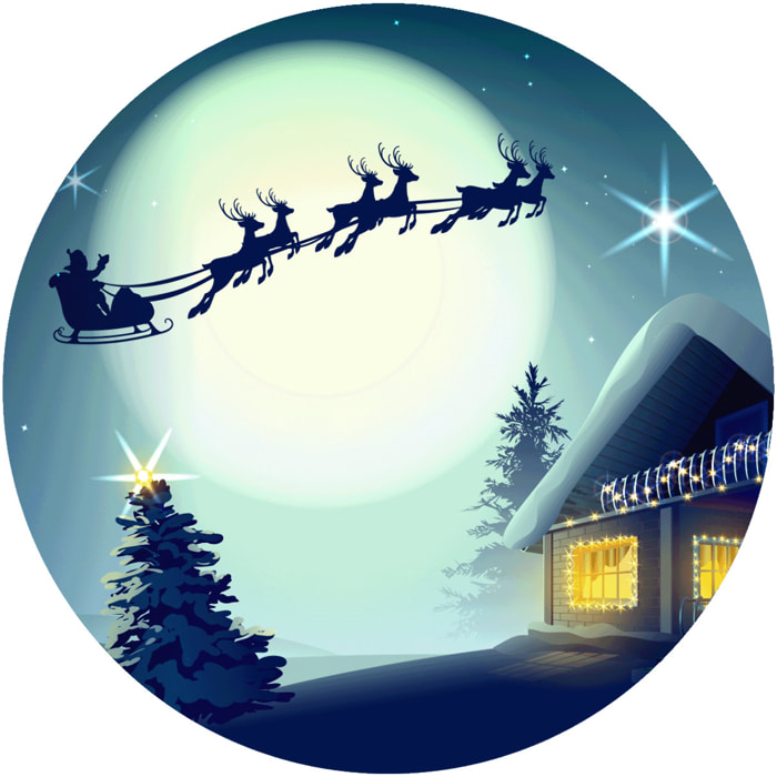 Sticker Noël voyage du père noël - Autocollants stickers adhésifs noël - décoration fêtes