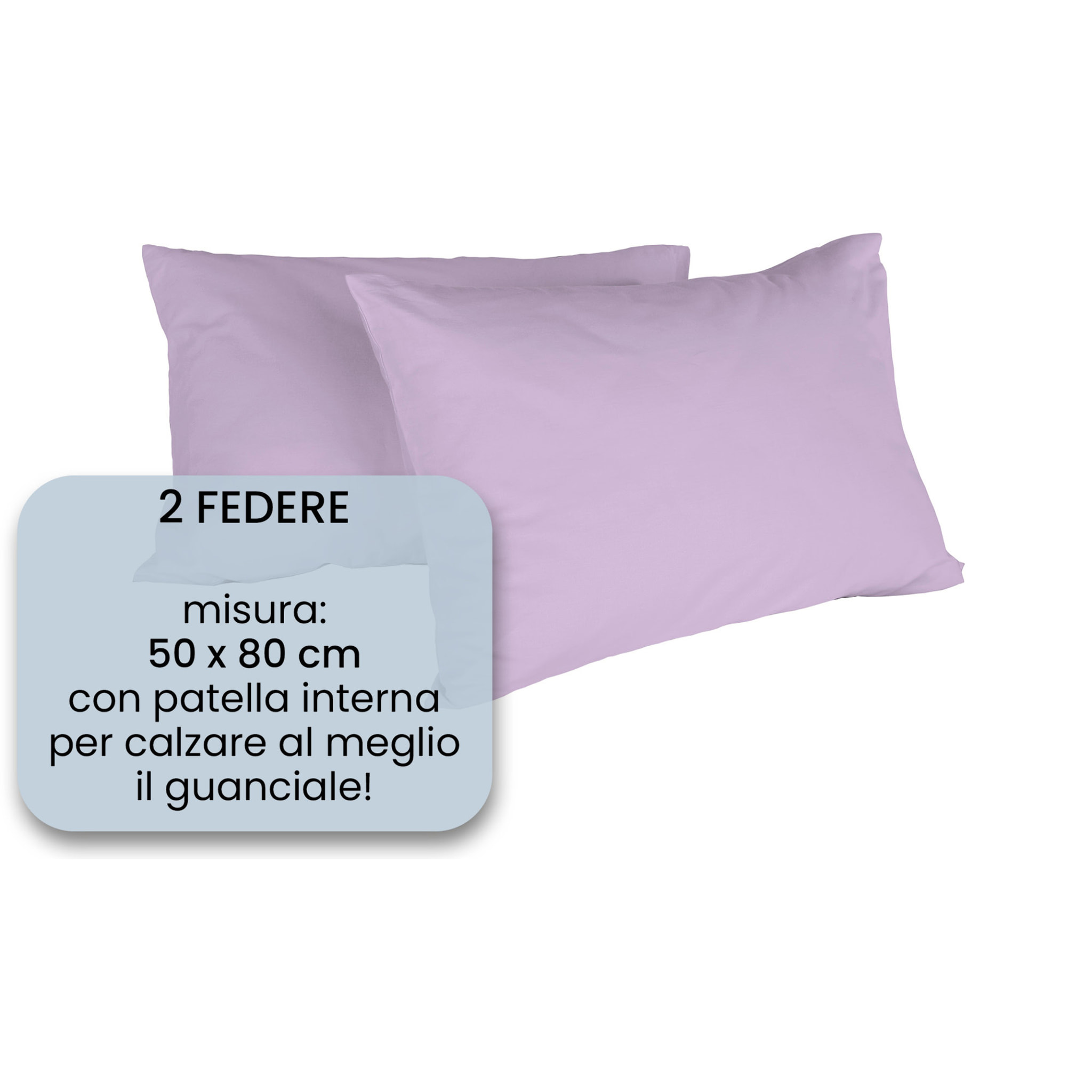 COPPIA FEDERE MAX COLOR, 100% Cotone, Made in Italy - LILLA