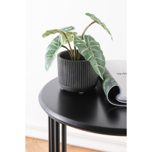 J-Line cache-pot Lignes - céramique - noir/marron - céramique - noir/brun - small - 2 pièces - Ø 11 cm