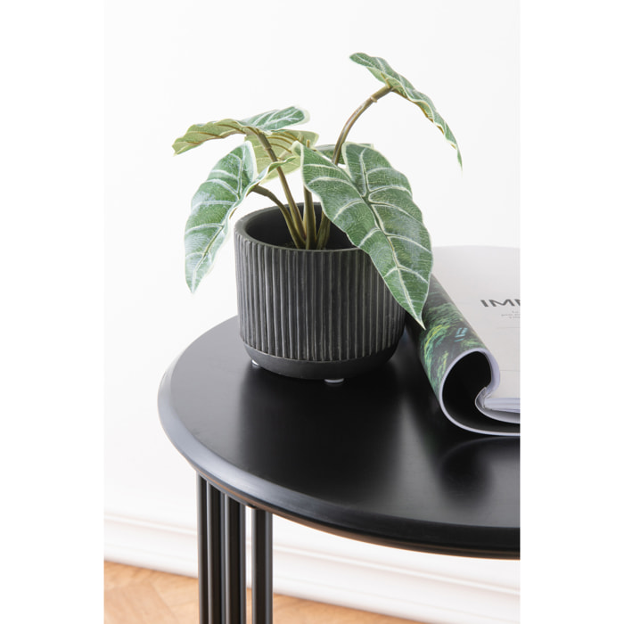 J-Line cache-pot Lignes - céramique - noir/marron - céramique - noir/brun - small - 2 pièces - Ø 11 cm