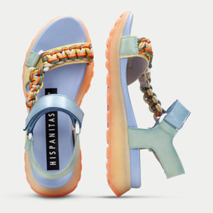 Sandalia Sport Maui Eucalipto banana celeste 4,5 cm