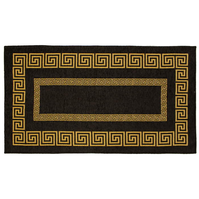 TAPPETO ARREDO ATENE NERO/ ORO 115x175 CM CON ANTISCIVOLO