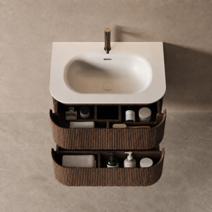 MOBILE DA BAGNO ARGO 80CM NOCE PURO - 3 PEZZI
