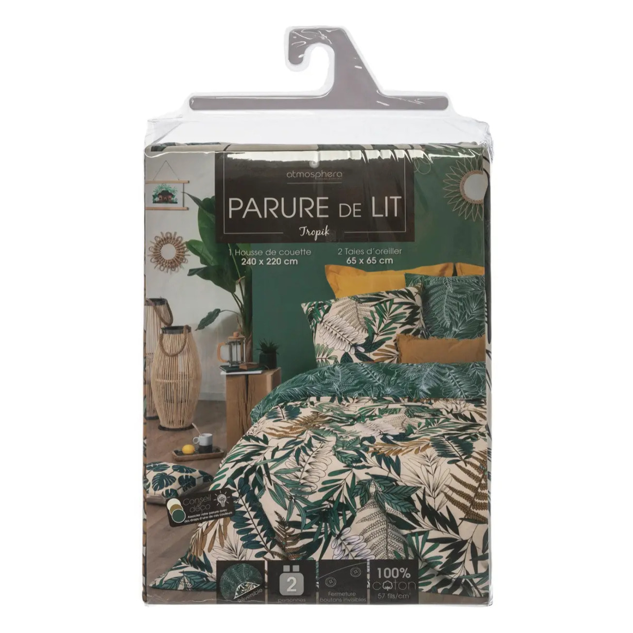 Parure de lit "Tropik" en coton 240x220 cm
