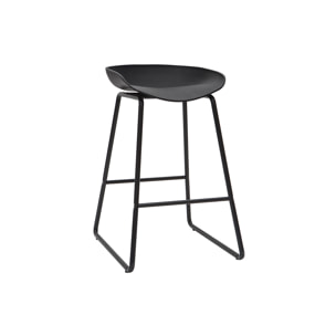 Tabourets de bar design noirs H65 cm (lot de 2) PEBBLE