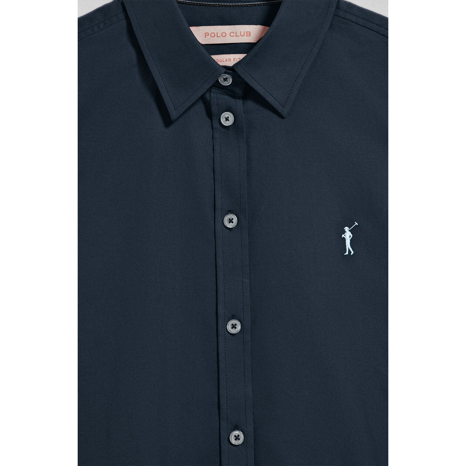 Camisa oxford azul marino con logo bordado Rigby Go