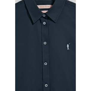 Camisa oxford azul marino con logo bordado Rigby Go