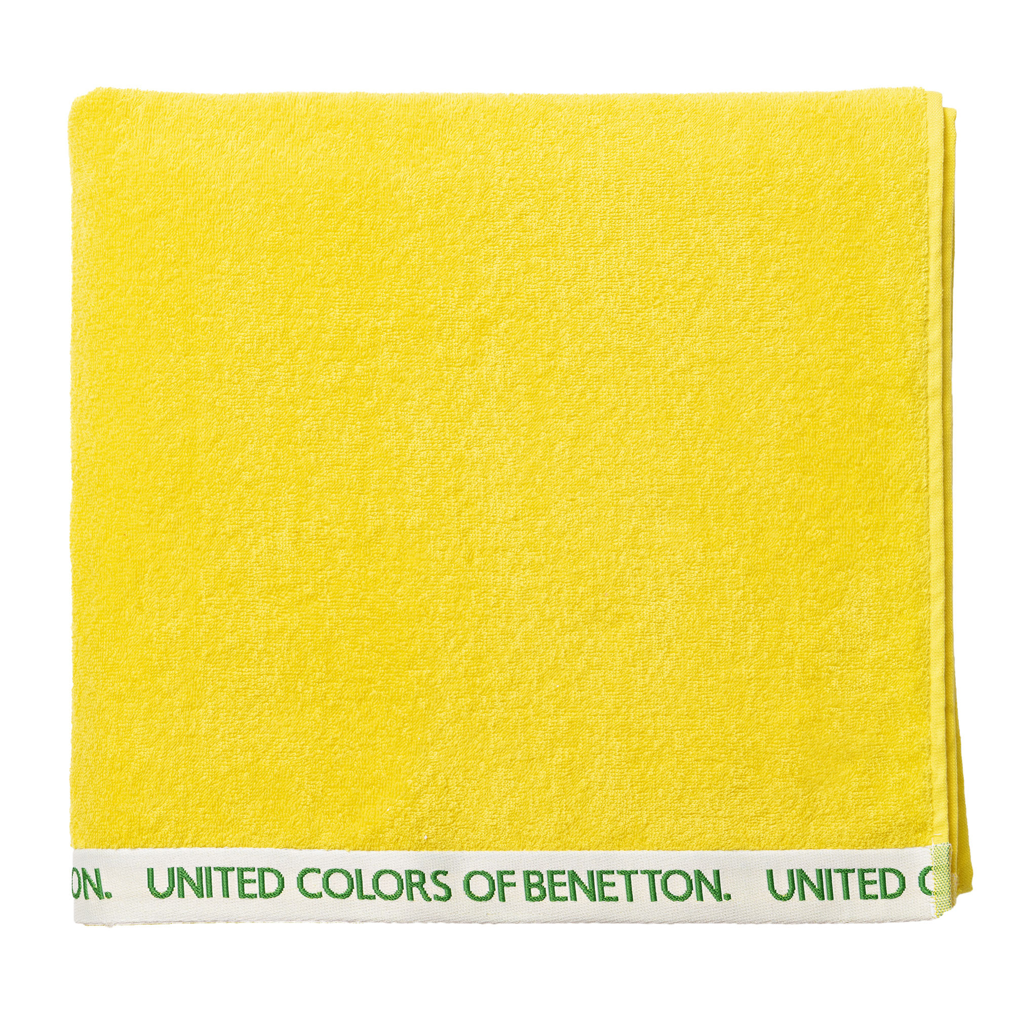 Toalla de playa velour amarillo benetton