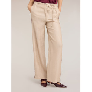Motivi - Pantaloni palazzo in crépon - Beige