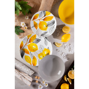 Servizio piatti 18 pezzi Excelsa – Lemon Grey, Porcellana Giallo