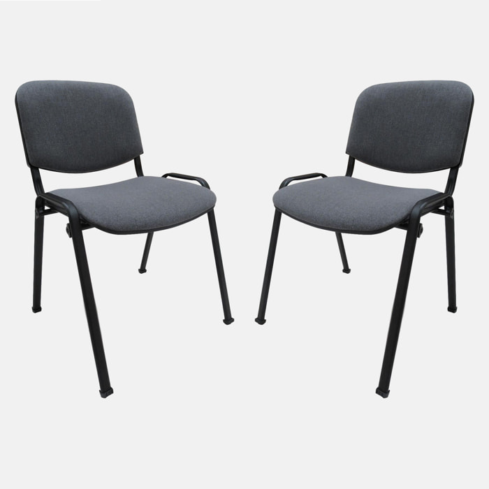 Set di 2 sedie moderne in tessuto, 55 x 54 x 81, Nero