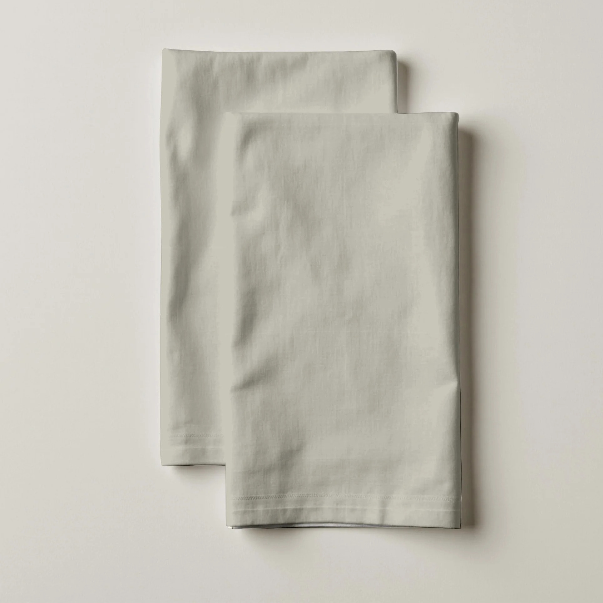 Lot de 2 torchons de cuisine 100% coton Harvard Gris clair