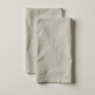 Lot de 2 torchons de cuisine 100% coton Harvard Gris clair