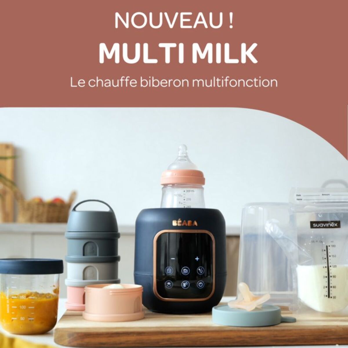 Chauffe biberon BEABA Multi-milk Night blue