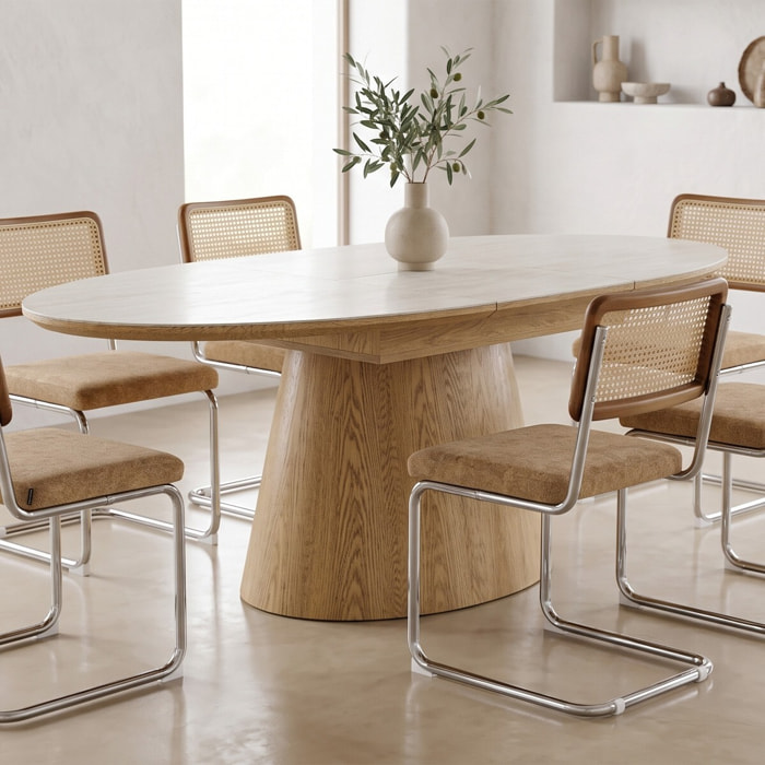 Table à manger extensible ovale 6/8 personnes - ORA
